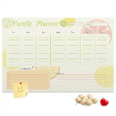 Printed Cork Memo Board Family planner