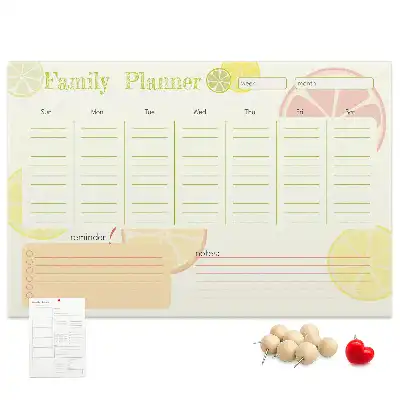 Printed Cork Memo Board Family planner