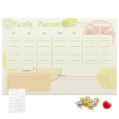 Printed Cork Memo Board Family planner