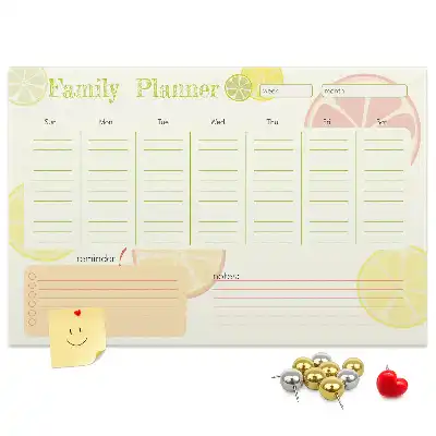 Printed Cork Memo Board Family planner