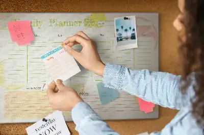 Printed Cork Memo Board Family planner