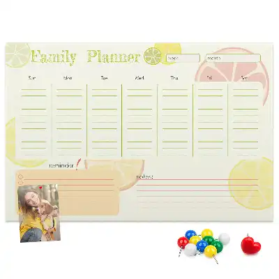 Printed Cork Memo Board Family planner