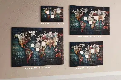Linear map cork memo board