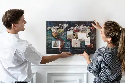 Linear map cork memo board