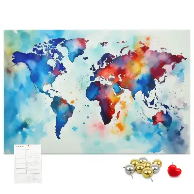 Printed Cork Memo Board Painted map
