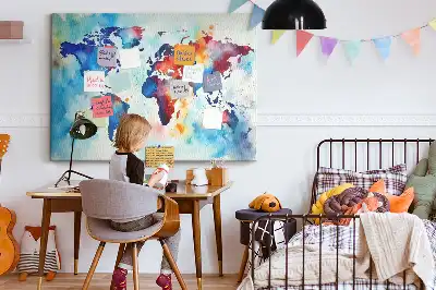 Printed Cork Memo Board Painted map