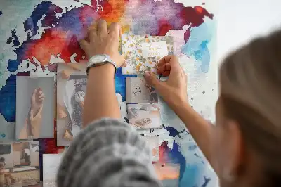 Printed Cork Memo Board Painted map