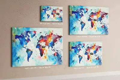 Printed Cork Memo Board Painted map