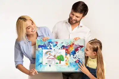Printed Cork Memo Board Painted map