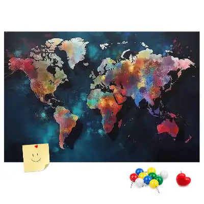 Cork memo board Abstract map