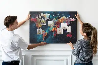 Cork memo board Abstract map
