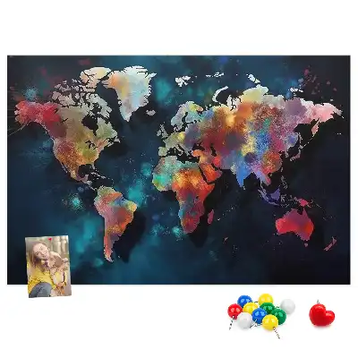 Cork memo board Abstract map