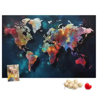 Cork memo board Abstract map