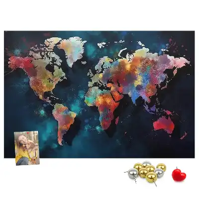 Cork memo board Abstract map