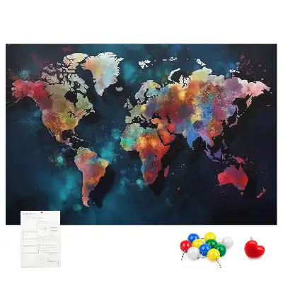 Cork memo board Abstract map