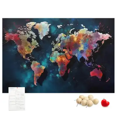 Cork memo board Abstract map