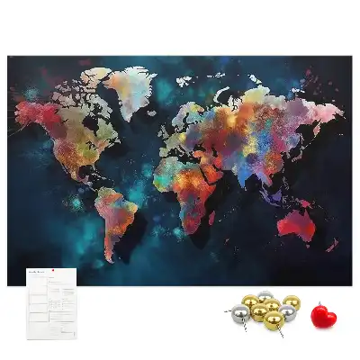 Cork memo board Abstract map