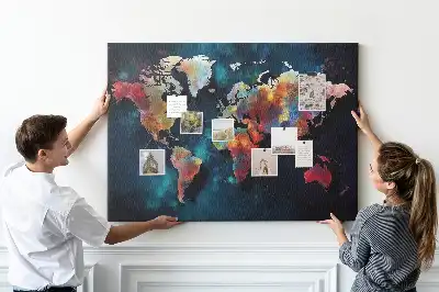 Cork memo board Abstract map