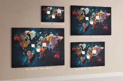 Abstract Map Cork Memo Board