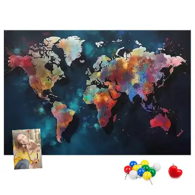 Cork memo board Abstract map