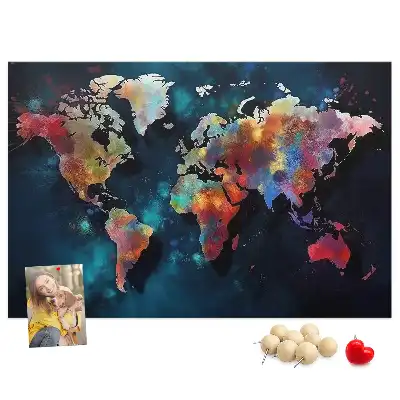 Cork memo board Abstract map