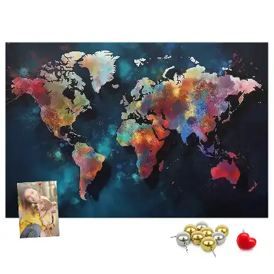 Cork memo board Abstract map