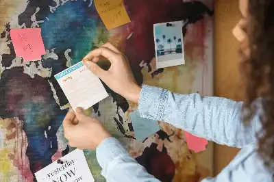 Watercolor Map Printed Cork Board