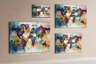 Watercolor Map Printed Cork Board