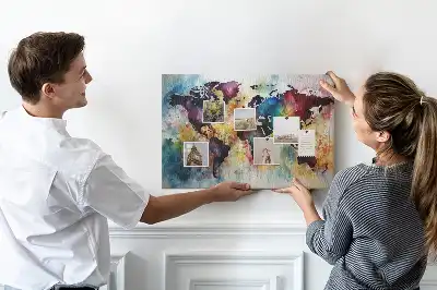 Printed Cork Board Watercolor map