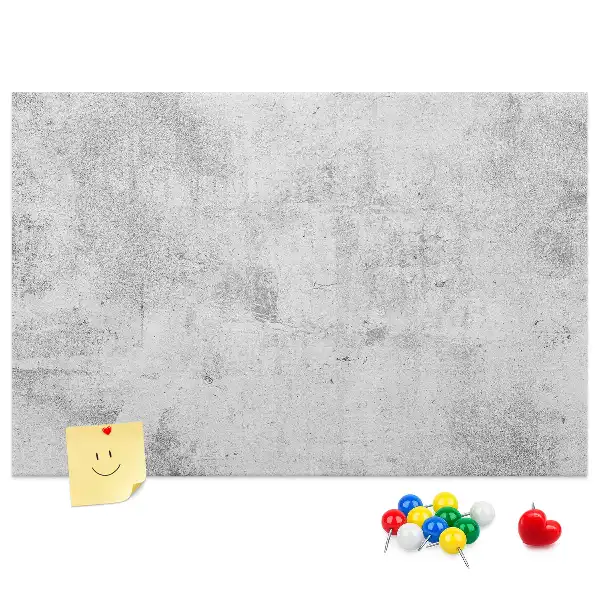 Printed Cork Memo Board Concrete wall