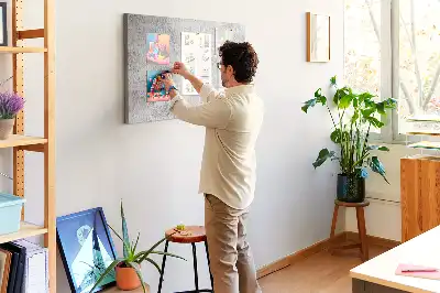 Printed Cork Memo Board Concrete wall