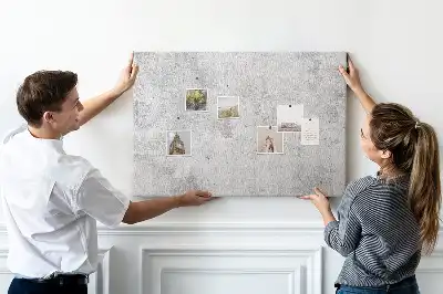 Printed Cork Memo Board Concrete wall