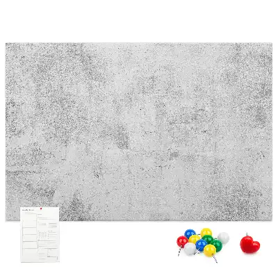 Printed Cork Memo Board Concrete wall