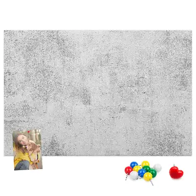 Printed Cork Memo Board Concrete wall