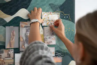 Printed Cork Board with Illustrative Mountains