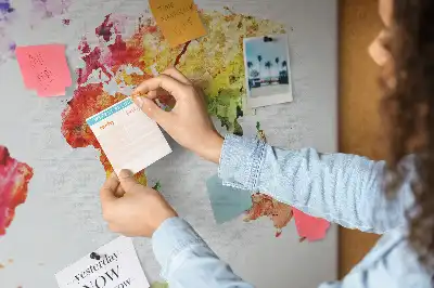 Printed Cork Memo Board Watercolor world map