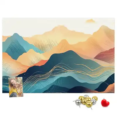 Mountain landscape cork memo board