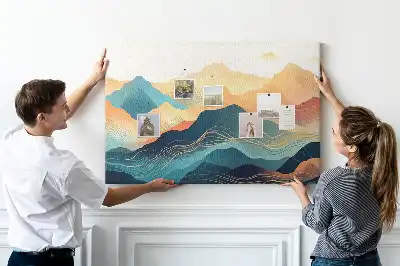 Cork memo board Mountain landscape