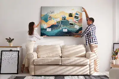 Mountain landscape cork memo board