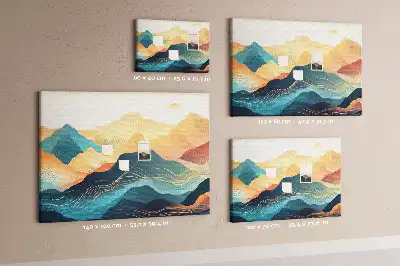 Mountain landscape cork memo board