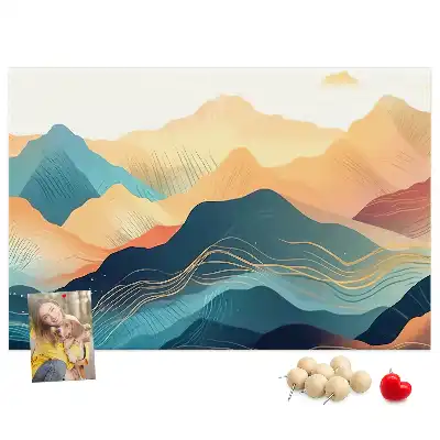 Mountain landscape cork memo board