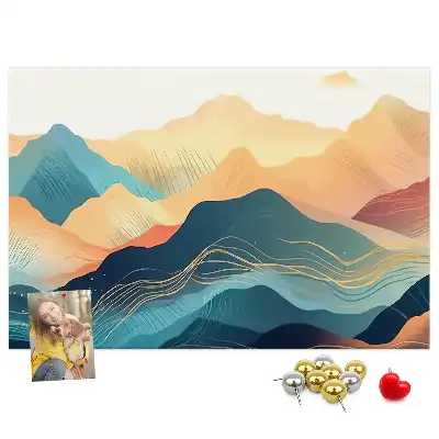 Mountain landscape cork memo board