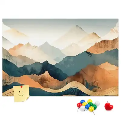 Printed Cork Board Mountains landscape