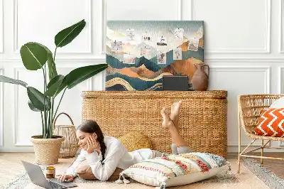 Mountain Landscape Printed Cork Board