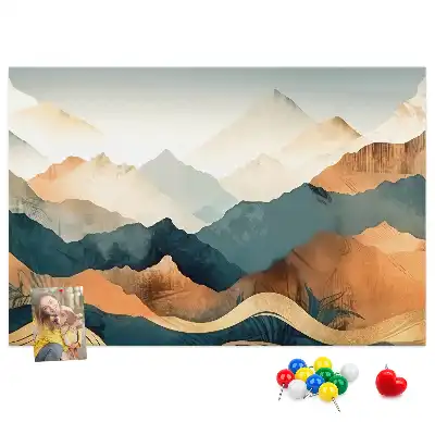 Printed Cork Board Mountains landscape