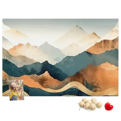Printed Cork Board Mountains landscape