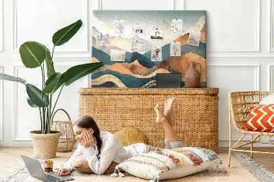 Mountain Landscape Printed Cork Board