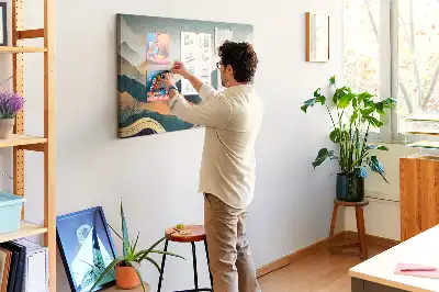 Printed Cork Board Mountains landscape