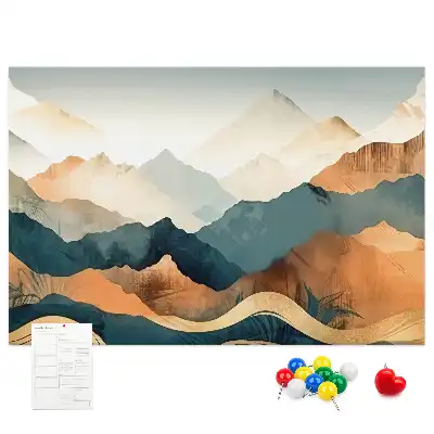 Mountain Landscape Printed Cork Board
