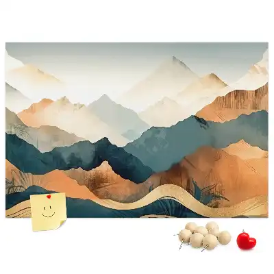 Printed Cork Board Mountains landscape